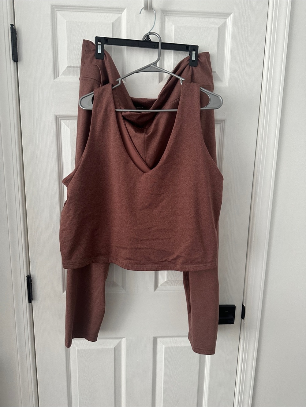 Sleeveless V-Neck Crop Tank Top and leggings-workout set worn once
